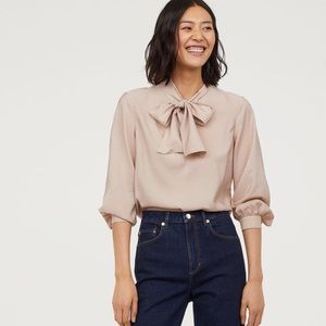 h&m bow blouse